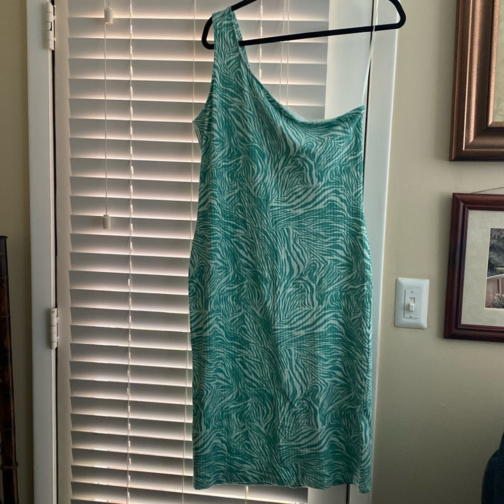 NWT Nine West Green and White Zebra Print Dress XL